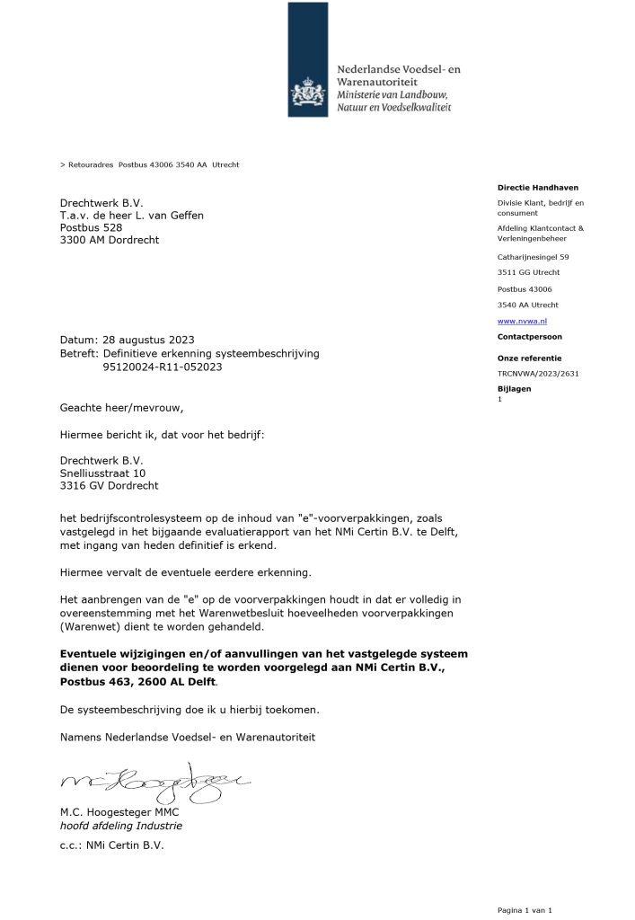 Certificaat E-tekenverklaring