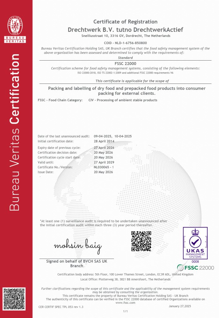 Certificaat FSSC 22000